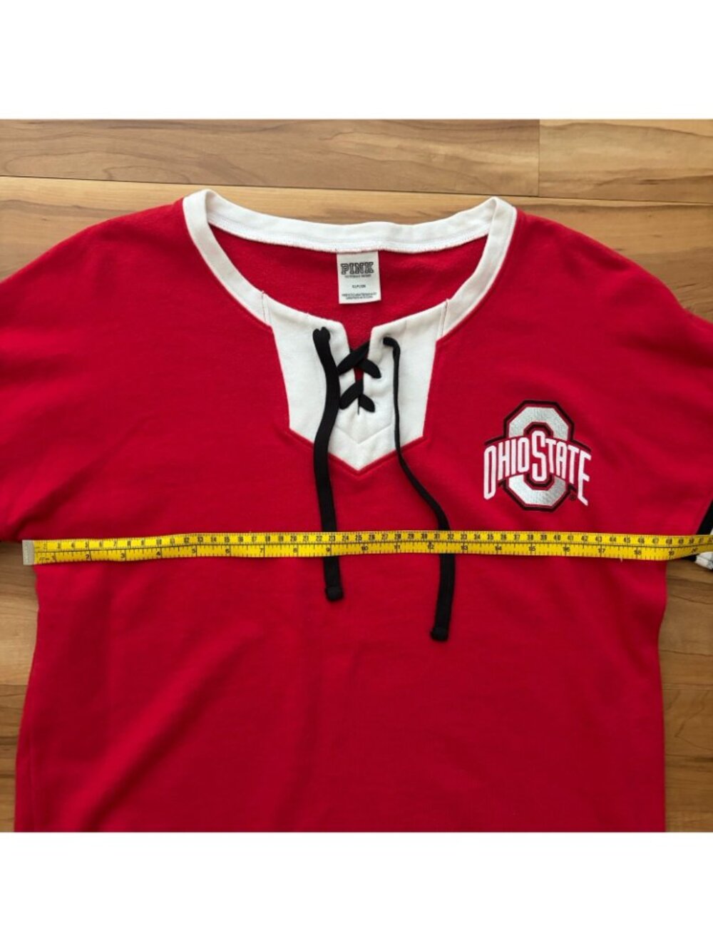 PINK Victoria's Secret Women’s Small Red Ohio State Buckeyes Cropped Sweatshirt - Picture 4 of 11
